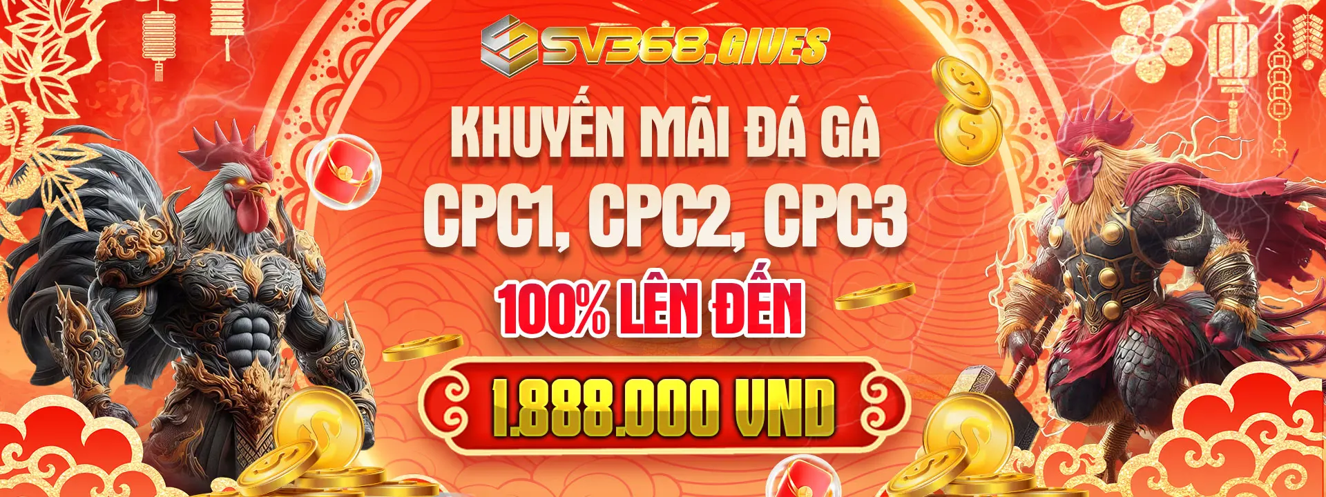 Đá gà tặng 100% lên đến 1.888k